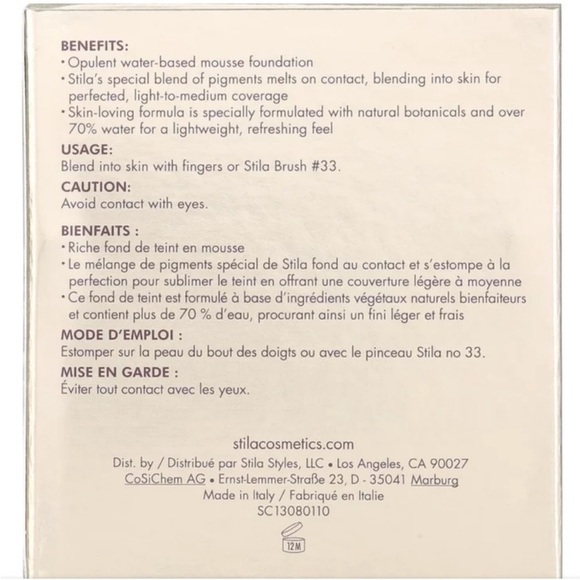 Stila Lingerie Soufflé, skin perfecting color, 30 mL, NIB - Picture 5 of 6